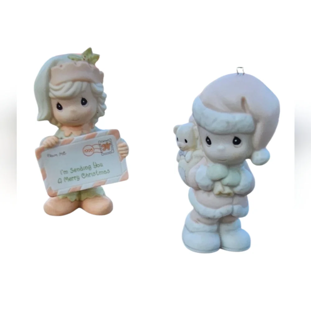 Enesco - 2-Vintage Precious Moments Collectible Figurine Ornaments 1994 & 1998